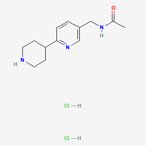 molecular formula C13H21Cl2N3O B1402564 N-((6-(Piperidin-4-yl)pyridin-3-yl)methyl)acetamide dihydrochloride CAS No. 1361112-52-8