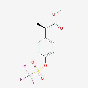 molecular formula C11H11F3O5S B14025744 Methyl (R)-2-[4-[[(trifluoromethyl)sulfonyl]oxy]phenyl]propanoate 