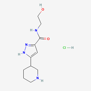 5-Piperidin-3-yl-2H-pyrazole-3-carboxylic acid(2-hydroxy-ethyl)-amide hydrochloride