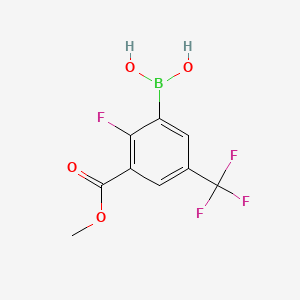 molecular formula C9H7BF4O4 B14025836 (2-Fluoro-3-(methoxycarbonyl)-5-(trifluoromethyl)phenyl)boronic acid 