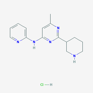 molecular formula C15H20ClN5 B1402594 6-methyl-2-(piperidin-3-yl)-N-(pyridin-2-yl)pyrimidin-4-amine hydrochloride CAS No. 1361113-60-1