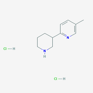 molecular formula C11H18Cl2N2 B1402595 5-Methyl-1',2',3',4',5',6'-hexahydro-[2,3']bipyridinyl dihydrochloride CAS No. 1361112-67-5