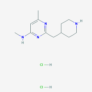 molecular formula C12H22Cl2N4 B1402602 N,6-dimethyl-2-(piperidin-4-ylmethyl)pyrimidin-4-amine dihydrochloride CAS No. 1361116-30-4
