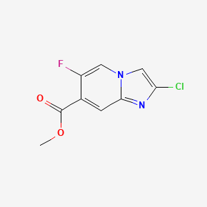 molecular formula C9H6ClFN2O2 B14026039 Methyl 2-chloro-6-fluoroimidazo[1,2-A]pyridine-7-carboxylate 