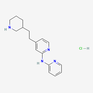 molecular formula C17H23ClN4 B1402605 4-(2-(Piperidin-3-yl)ethyl)-N-(pyridin-2-yl)pyridin-2-amine hydrochloride CAS No. 1361116-40-6