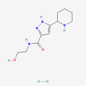 5-Piperidin-2-yl-2H-pyrazole-3-carboxylic acid(2-hydroxy-ethyl)-amide hydrochloride
