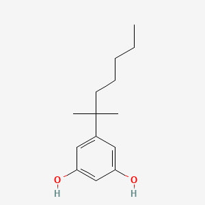 molecular formula C14H22O2 B14026100 1,3-Benzenediol, 5-(1,1-dimethylhexyl)- CAS No. 78945-29-6