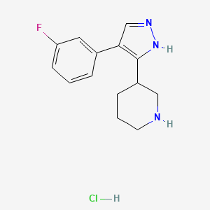 3-[4-(3-Fluoro-phenyl)-1H-pyrazol-3-yl]-piperidine hydrochloride