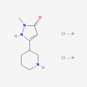 molecular formula C9H17Cl2N3O B1402632 1-Methyl-3-(piperidin-3-yl)-1H-pyrazol-5-ol dihydrochloride CAS No. 1229625-41-5