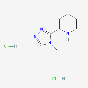 molecular formula C8H15ClN4 B1402637 2-(4-Methyl-4H-1,2,4-triazol-3-yl)piperidine dihydrochloride CAS No. 1361118-67-3