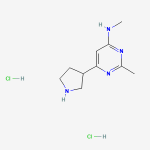 molecular formula C10H18Cl2N4 B1402643 N,2-dimethyl-6-(pyrrolidin-3-yl)pyrimidin-4-amine dihydrochloride CAS No. 1361116-32-6