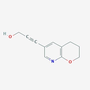 molecular formula C11H11NO2 B1402650 3-(3,4-dihydro-2H-pyrano[2,3-b]pyridin-6-yl)prop-2-yn-1-ol CAS No. 1346447-31-1