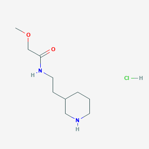 molecular formula C10H21ClN2O2 B1402656 2-Methoxy-N-(2-piperidin-3-yl-ethyl)-acetamide hydrochloride CAS No. 1361116-55-3