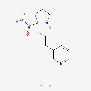 molecular formula C13H20ClN3O B1402657 2-(3-Pyridin-3-yl-propyl)-pyrrolidine-2-carboxylic acid amide hydrochloride CAS No. 1361114-87-5