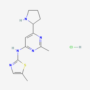 (2-Methyl-6-pyrrolidin-2-yl-pyrimidin-4-yl)-(5-methyl-thiazol-2-yl)-amine hydrochloride