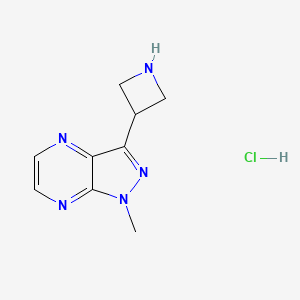 molecular formula C9H12ClN5 B1402662 3-(Azetidin-3-yl)-1-methyl-1H-pyrazolo[3,4-b]pyrazine hydrochloride CAS No. 1361116-44-0