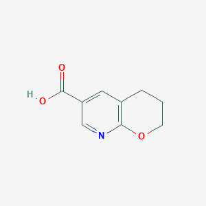 molecular formula C9H9NO3 B1402663 3,4-Dihydro-2H-pyrano[2,3-B]pyridine-6-carboxylic acid CAS No. 1260664-03-6