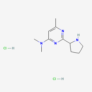 molecular formula C11H20Cl2N4 B1402664 N,N,6-trimethyl-2-(pyrrolidin-2-yl)pyrimidin-4-amine dihydrochloride CAS No. 1361112-22-2