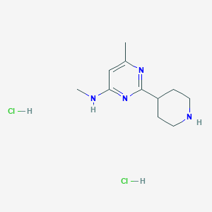molecular formula C11H20Cl2N4 B1402666 N,6-dimethyl-2-(piperidin-4-yl)pyrimidin-4-amine dihydrochloride CAS No. 1361116-59-7