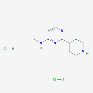 molecular formula C11H20Cl2N4 B1402666 Methyl-(6-methyl-2-piperidin-4-yl-pyrimidin-4-yl)-amine dihydrochloride CAS No. 1361116-59-7