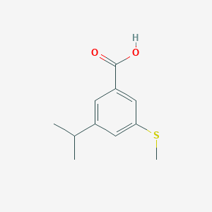 molecular formula C11H14O2S B14026699 3-Isopropyl-5-(methylthio)benzoic acid 