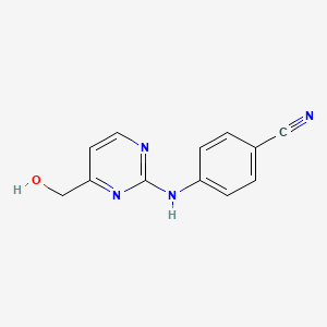 molecular formula C12H10N4O B1402671 4-{[4-(Hydroxymethyl)pyrimidin-2-yl]amino}benzonitrile CAS No. 1393845-77-6