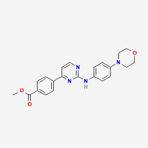 molecular formula C22H22N4O3 B14026769 Methyl 4-(2-((4-morpholinophenyl)amino)pyrimidin-4-YL)benzoate 