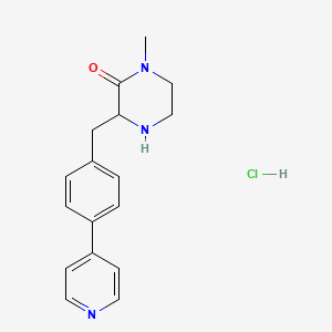 molecular formula C17H20ClN3O B1402679 1-Methyl-3-(4-pyridin-4-yl-benzyl)-piperazin-2-one hydrochloride CAS No. 1361111-60-5