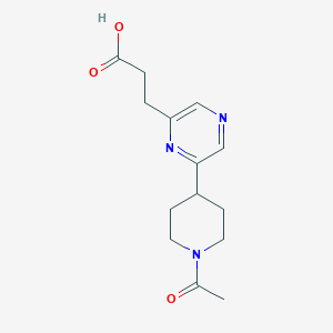 molecular formula C14H19N3O3 B1402680 3-(6-(1-Acetylpiperidin-4-yl)pyrazin-2-yl)propanoic acid CAS No. 1316221-83-6