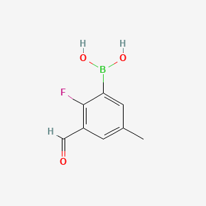 molecular formula C8H8BFO3 B14026850 (2-Fluoro-3-formyl-5-methylphenyl)boronic acid 