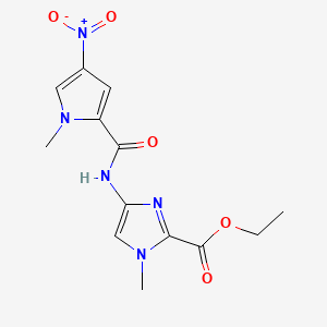molecular formula C13H15N5O5 B14026863 Ethyl 1-methyl-4-(1-methyl-4-nitro-1H-pyrrole-2-amido)-1H-imidazole-2-carboxylate 