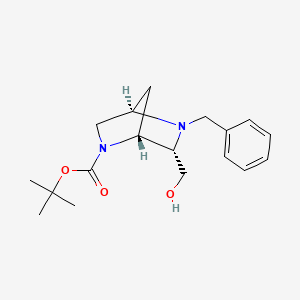 molecular formula C18H26N2O3 B14026869 tert-Butyl (1R,4R,6S)-5-benzyl-6-(hydroxymethyl)-2,5-diazabicyclo[2.2.1]heptane-2-carboxylate 