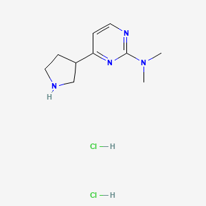 molecular formula C10H18Cl2N4 B1402690 N,N-dimethyl-4-(pyrrolidin-3-yl)pyrimidin-2-amine dihydrochloride CAS No. 1361113-37-2