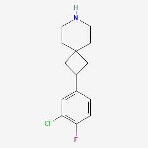 molecular formula C14H17ClFN B14026908 2-(3-Chloro-4-fluorophenyl)-7-azaspiro[3.5]nonane 