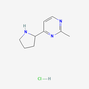 molecular formula C9H14ClN3 B1402692 2-Methyl-4-(pyrrolidin-2-yl)pyrimidine hydrochloride CAS No. 1361115-71-0