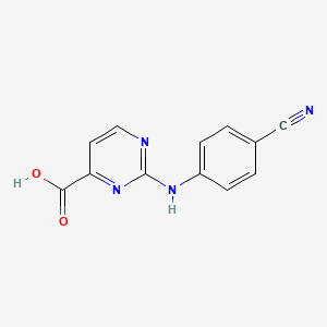 molecular formula C12H8N4O2 B1402695 2-[(4-Cyanophenyl)amino]pyrimidine-4-carboxylic acid CAS No. 1393845-75-4