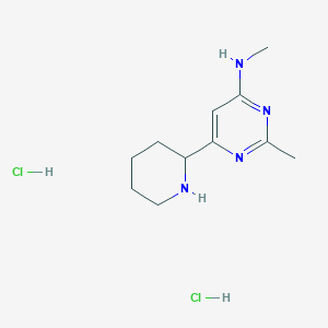 molecular formula C11H20Cl2N4 B1402700 N,2-dimethyl-6-(piperidin-2-yl)pyrimidin-4-amine dihydrochloride CAS No. 1361115-02-7