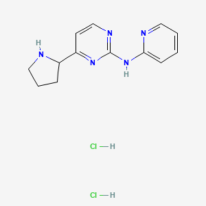 molecular formula C13H17Cl2N5 B1402701 N-(pyridin-2-yl)-4-(pyrrolidin-2-yl)pyrimidin-2-amine dihydrochloride CAS No. 1361115-01-6
