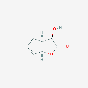 molecular formula C7H8O3 B14027093 Rel-(3S,3aS,6aS)-3-hydroxy-3,3a,4,6a-tetrahydro-2H-cyclopenta[b]furan-2-one 