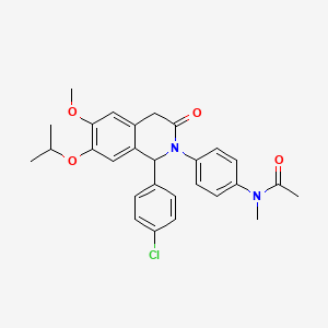 molecular formula C28H29ClN2O4 B14027184 N-(4-(1-(4-chlorophenyl)-7-isopropoxy-6-methoxy-3-oxo-3,4-dihydroisoquinolin-2(1H)-yl)phenyl)-N-methylacetamide 