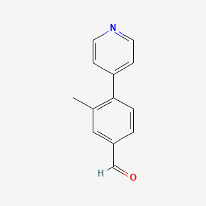 molecular formula C13H11NO B14027193 3-Methyl-4-(pyridin-4-yl)benzaldehyde 