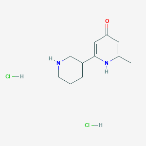 molecular formula C11H18Cl2N2O B1402722 2-甲基-6-(哌啶-3-基)吡啶-4-醇二盐酸盐 CAS No. 1361112-80-2