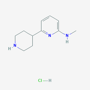 molecular formula C11H18ClN3 B1402723 (1',2',3',4',5',6'-Hexahydro-[2,4']bipyridinyl-6-yl)-methyl-amine hydrochloride CAS No. 1361115-22-1