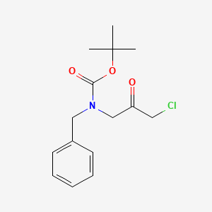 molecular formula C15H20ClNO3 B14027249 tert-butyl N-benzyl-N-(3-chloro-2-oxopropyl)carbamate 