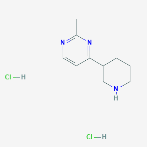 molecular formula C10H17Cl2N3 B1402725 2-Methyl-4-(piperidin-3-yl)pyrimidine dihydrochloride CAS No. 1361115-11-8