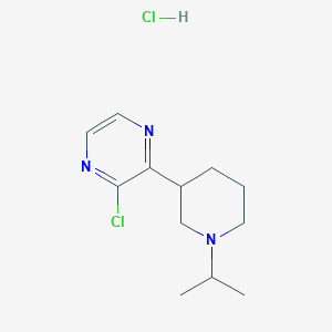 molecular formula C12H19Cl2N3 B1402726 2-氯-3-(1-异丙基哌啶-3-基)吡嗪盐酸盐 CAS No. 1361112-55-1