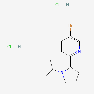 molecular formula C12H19BrCl2N2 B1402727 5-Bromo-2-(1-isopropylpyrrolidin-2-yl)pyridine dihydrochloride CAS No. 1361112-58-4