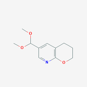 molecular formula C11H15NO3 B1402729 6-(dimethoxymethyl)-3,4-dihydro-2H-pyrano[2,3-b]pyridine CAS No. 1346447-17-3