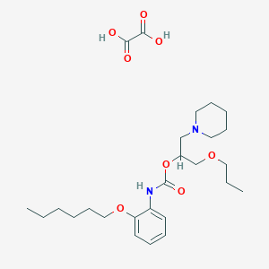 Carbamic acid, (2-(hexyloxy)phenyl)-, 1-(1-piperidinylmethyl)-2-propoxyethyl ester, ethanedioate (1:1)
