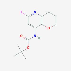 molecular formula C13H17IN2O3 B1402731 tert-Butyl (6-iodo-3,4-dihydro-2H-pyrano[3,2-b]pyridin-8-yl)carbamate CAS No. 1346447-06-0